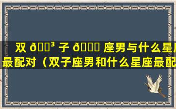 双 🌳 子 🐘 座男与什么星座最配对（双子座男和什么星座最配做夫妻）